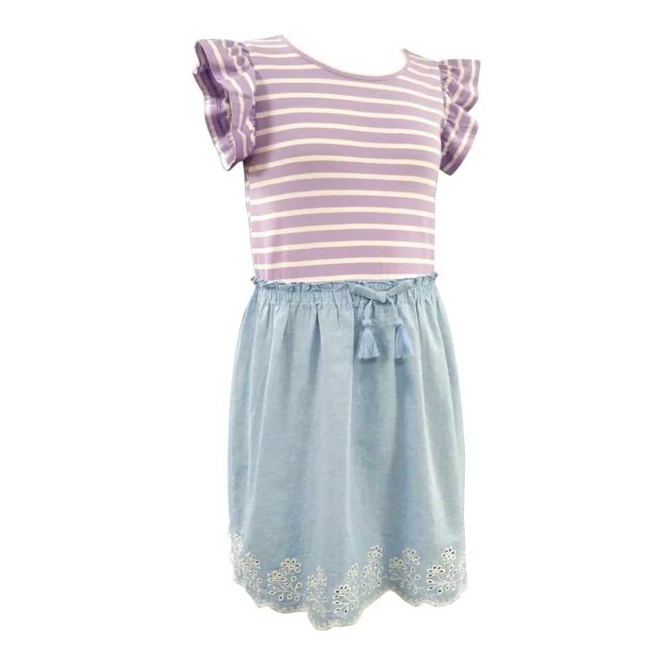 Vestido George Talla 8 Floreado con Rayas Lila con Azul | Walmart Vestido George Talla 8 Floreado con Rayas Lila con Azul | Walmart