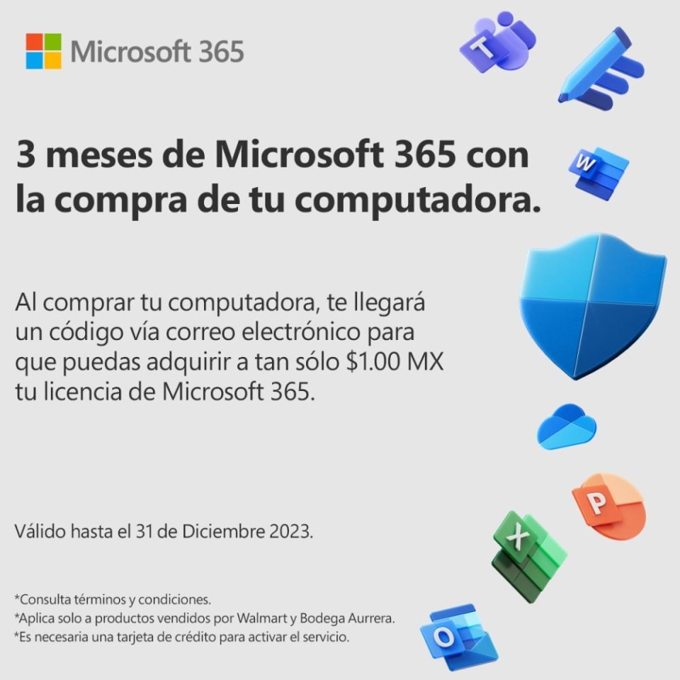 Licencia Microsoft 365 de 3 meses Personal Descargable Hasta en 5  Dispositivos Android, Apple iOS, Mac OS, Windows | Walmart en línea
