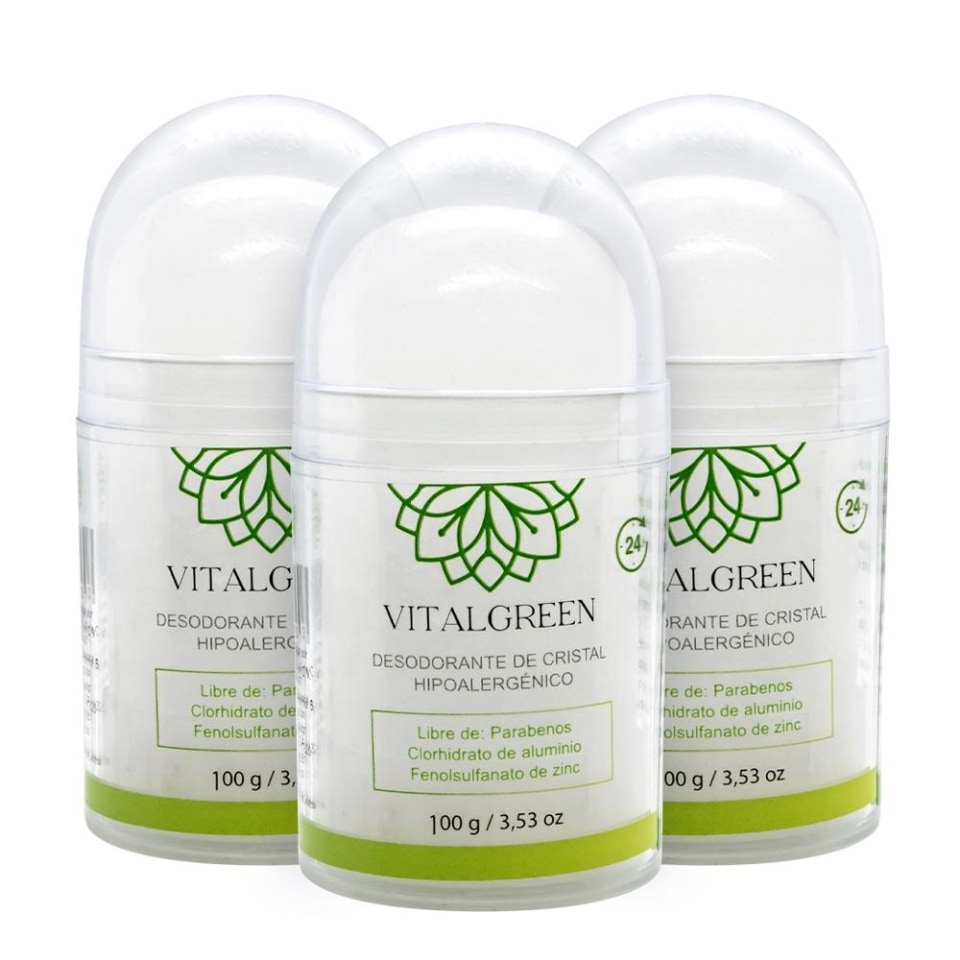 Desodorante de Piedra Natural Vital Green 3 Pzas 100 g c/u | Walmart en  línea