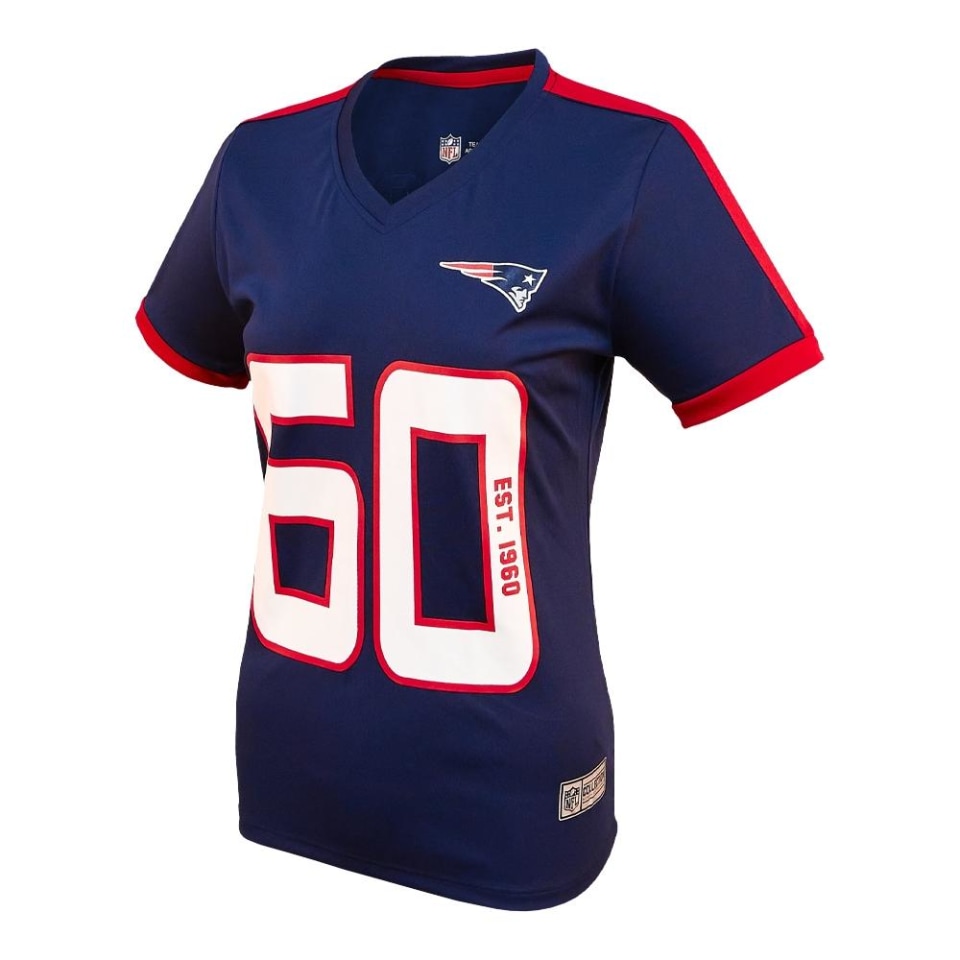 Playera NFL Talla EG Manga Corta New England Patriots Azul Marino para Mujer  | Walmart