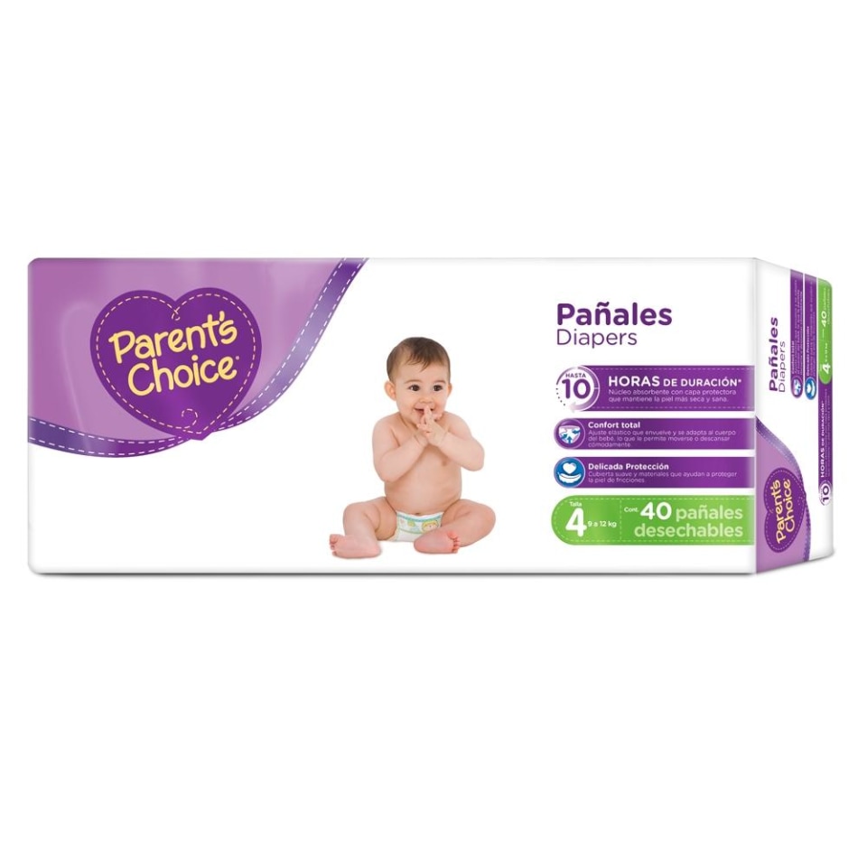 mañana fluido Roca Pañales Parent's Choice talla 4 unisex 40 pzas | Walmart