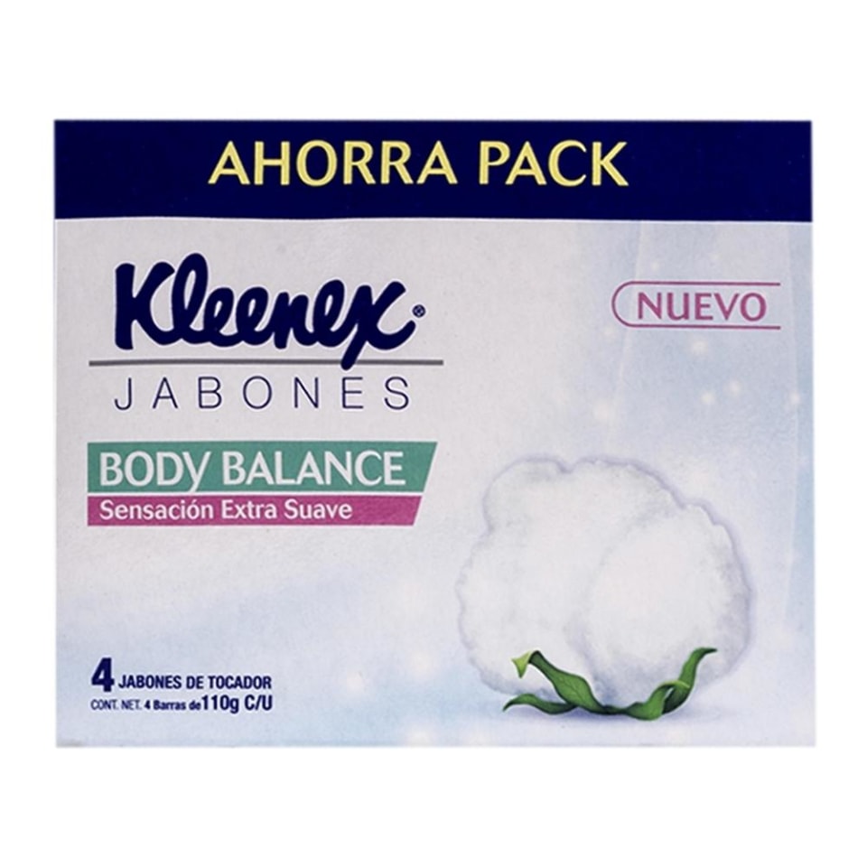 Jabón De Tocador Kleenex Body Balance 4 Pzas De 110 G Cu Walmart 5783