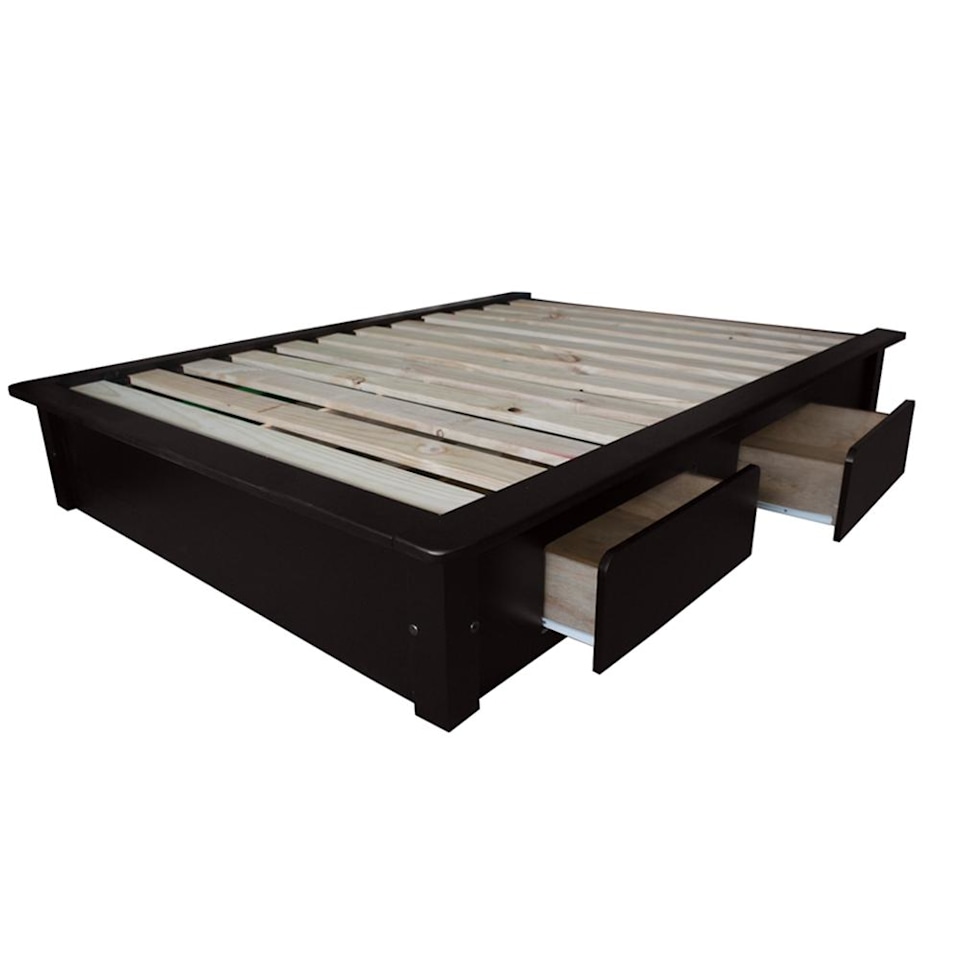 Base De Madera Para Cama Con Cajones Bio Mattress Euro Queen Size Chocolate