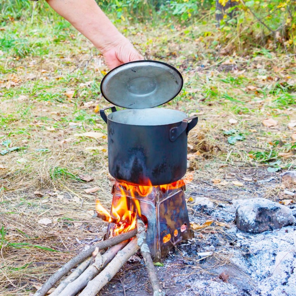 Estufa de leña portátil de inoxidable al aire libre Picnic Cocina ardiente Tmvgtek excursión de campamento | Bodega Aurrera en línea