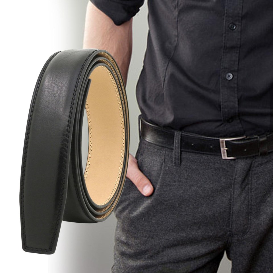 Cinturón informal de cuero PU para hombre, banda para la de 3,5 cm de ancho sin hebilla, sin Baoblaze Cinturones casuales para hombre | Bodega Aurrera en línea
