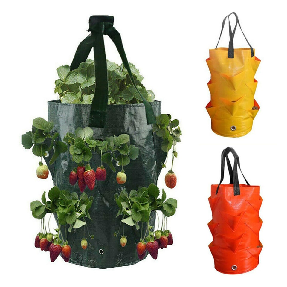 3 galones colgantes de s bolsas de de fresa de de para flores hierbas Amarillo Macarena bolsas de cultivo de patatas | Bodega Aurrera en línea