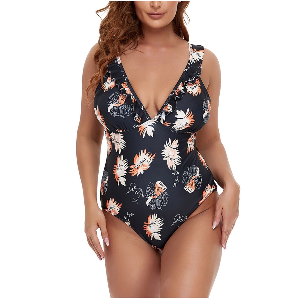 Traje de baño de una de moda para mujer, estampado sin cables con almohadilla, conjunto de Bikini Sexy flores Fridja nalpqowj52527 | Aurrera línea