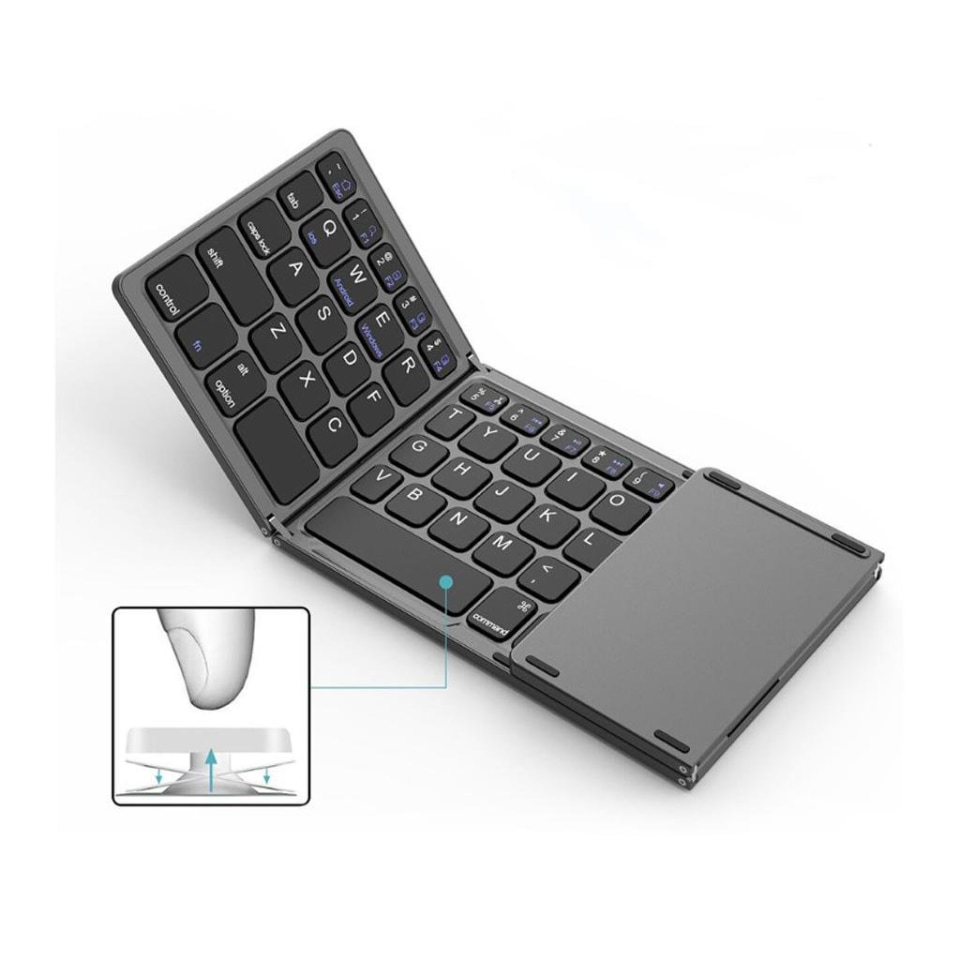 compuesto Ellos Karu inalámbrico Bluetooth Tableta de triple pliegue Negro perfke Mini teclado  teclado portátil | Bodega Aurrera en línea