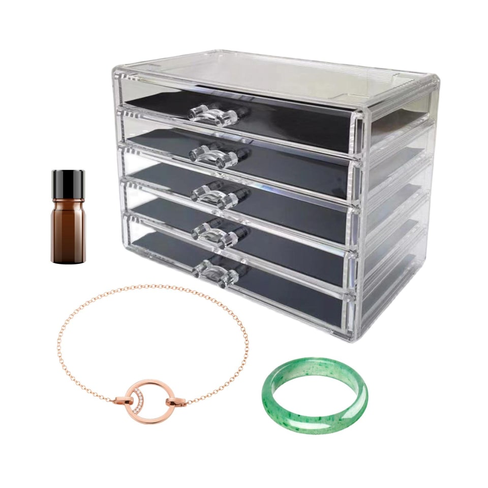 Organizador de maquillaje, soporte organizador de cosméticos,  almacenamiento de maquillaje acrílico con organizador de cajones para ,  tocador, Yinane Organizador de maquillaje | Bodega Aurrera en línea