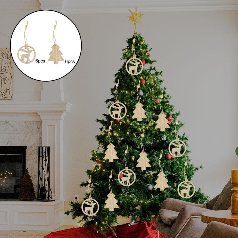 12 piezas colgantes DIY con navideños, piezas de , piezas para manualidades, colgar en las fiestas Ciervos de árbol de navidad perfecl Piezas de madera | Bodega Aurrera en línea