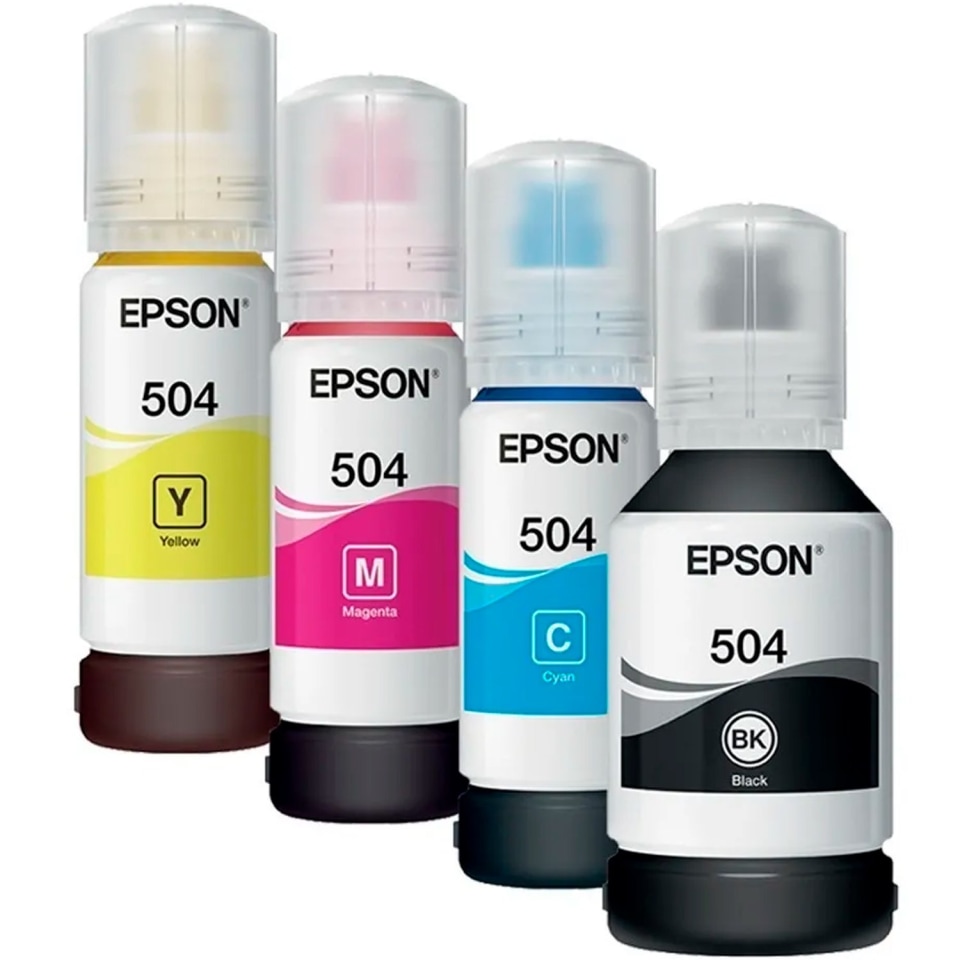 Kit 4 Botellas de Tinta Epson T504 Ecotank Tinta Continua L4150 L4160 L6161  L6171 L6191 | Walmart en línea