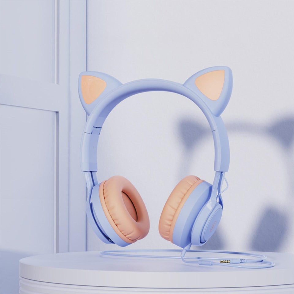 Oreja de gato Auricures con cable Música Estéreo Orejeras Máx. 85dB sobre oreja con micrófono Auricu Sunnimix Auriculares para niños Bodega Aurrera en línea