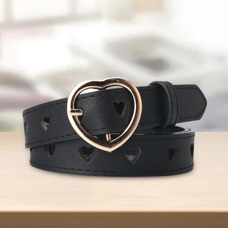 Cinturón mujer moda PU cuero corazón Pin hebilla cintura cinturón mujer vestido decoración Baoblaze cinturones de | Bodega Aurrera en línea