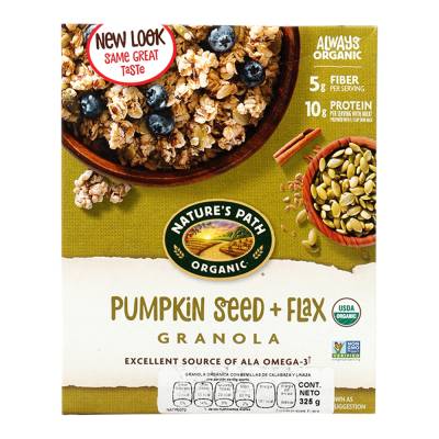 Cereal nature's path organic con granola avena semillas de calabaza y linaza 325 g