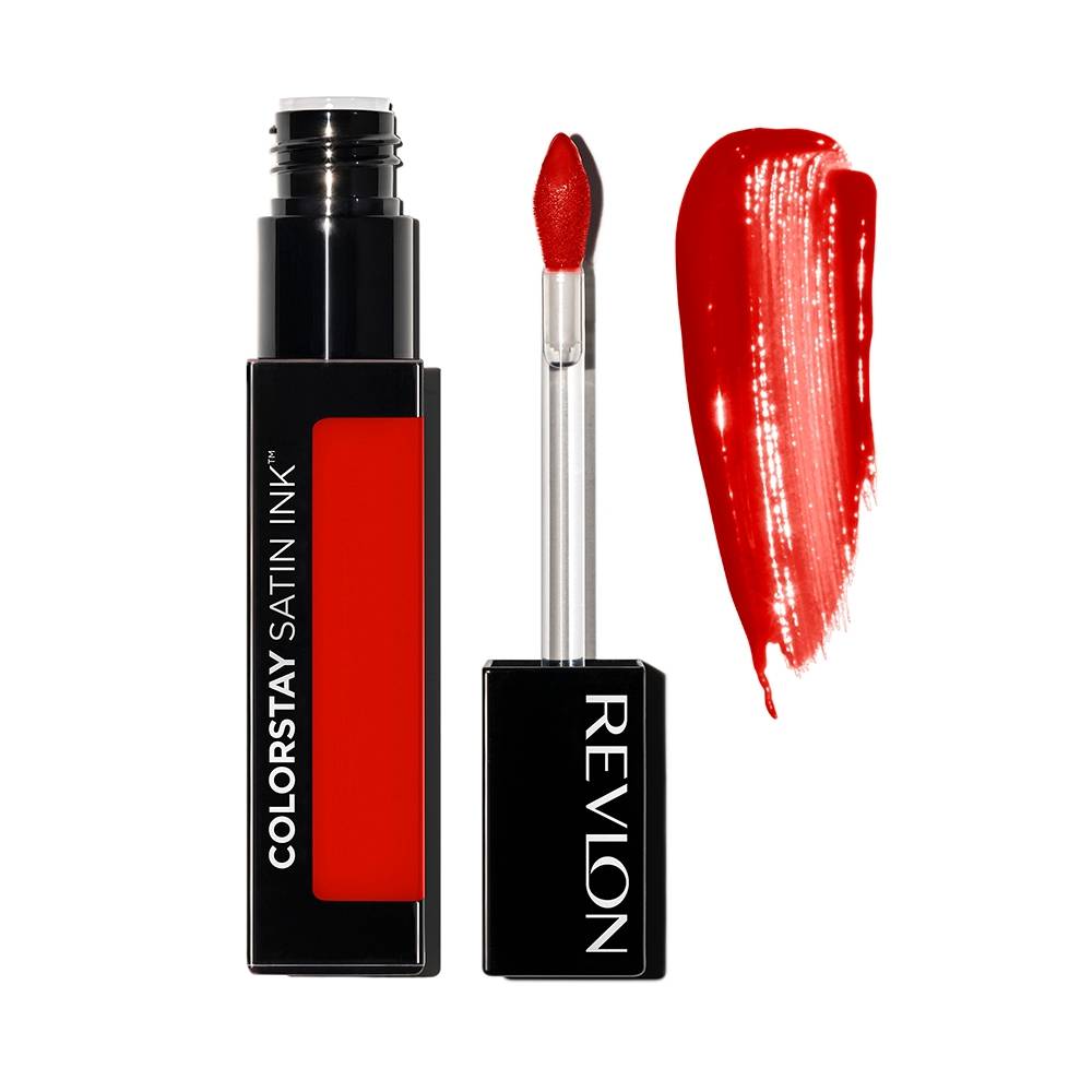 Labial líquido Revlon Colorstay satín ink fired up naranja 5 ml