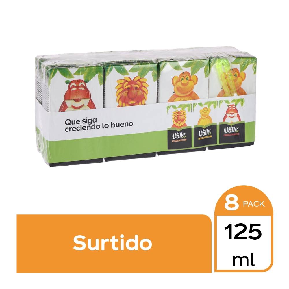 Néctar Del Valle mix de sabores 8 pzas 125 ml c/u
