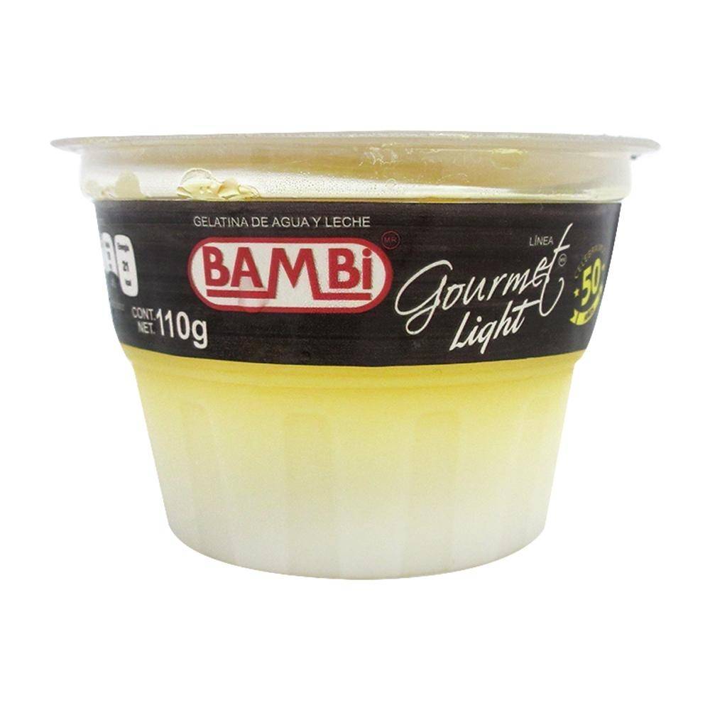 Gelatina de agua y leche Bambi gourmet light maracuyá coco 110 g