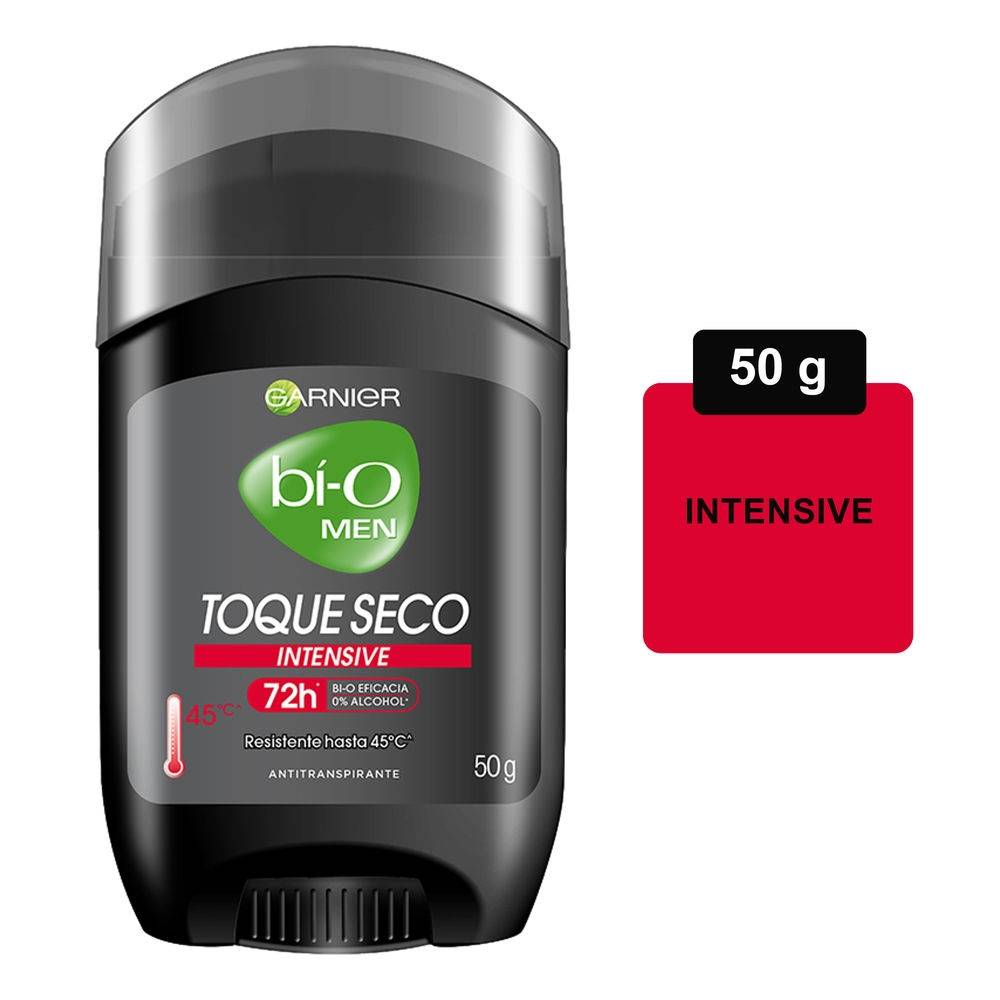 Antitranspirante Garnier Bí O en barra para caballero intensive toque seco 50 g