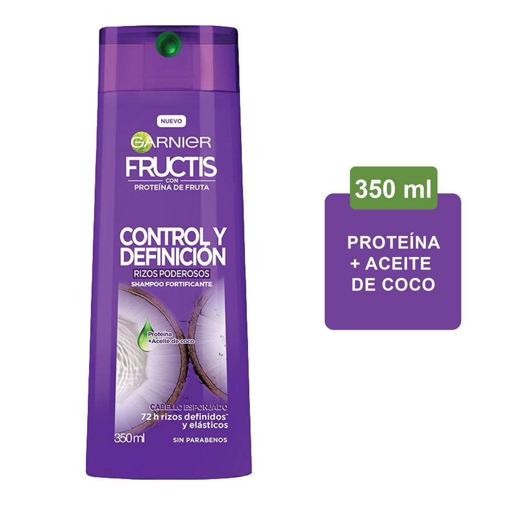 Shampoo Garnier Fructis control y definición rizos poderosos 350 ml