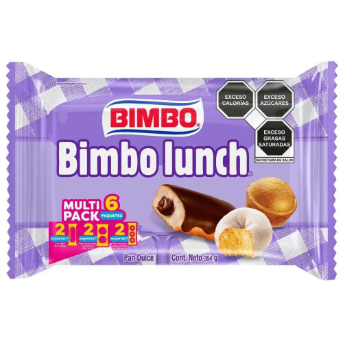 Pan Dulce Bimbo Bimbolunch Multi Pack 6 Paquetes Bodega Aurrera