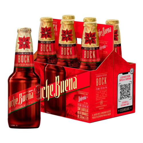 Cerveza NocheBuena edición limitada 6 botellas de 355 ml c/u | Bodega Aurrera Despensa a tu Casa Cerveza NocheBuena edición limitada 6 botellas de 355 ml c/u | Bodega Aurrera Despensa a tu Casa