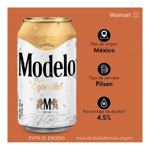 Cerveza clara Modelo Especial 12 latas de 355 ml c/u | Bodega Aurrera  Despensa a tu Casa