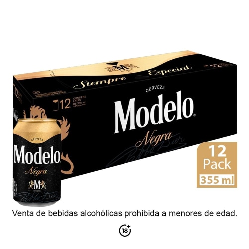 Cerveza oscura Negra Modelo 12 latas de 355 ml c/u | Bodega Aurrera  Despensa a tu Casa