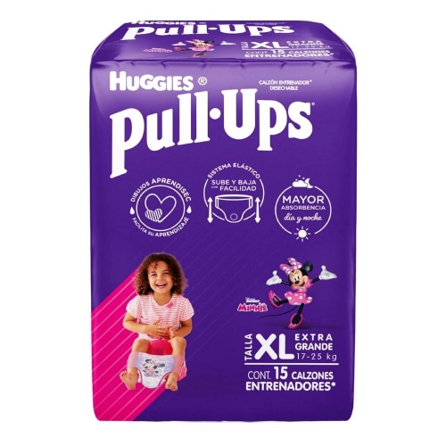 Calzon Entrenador Huggies Pull Ups Extra Grande Para Niña 15 Pzas