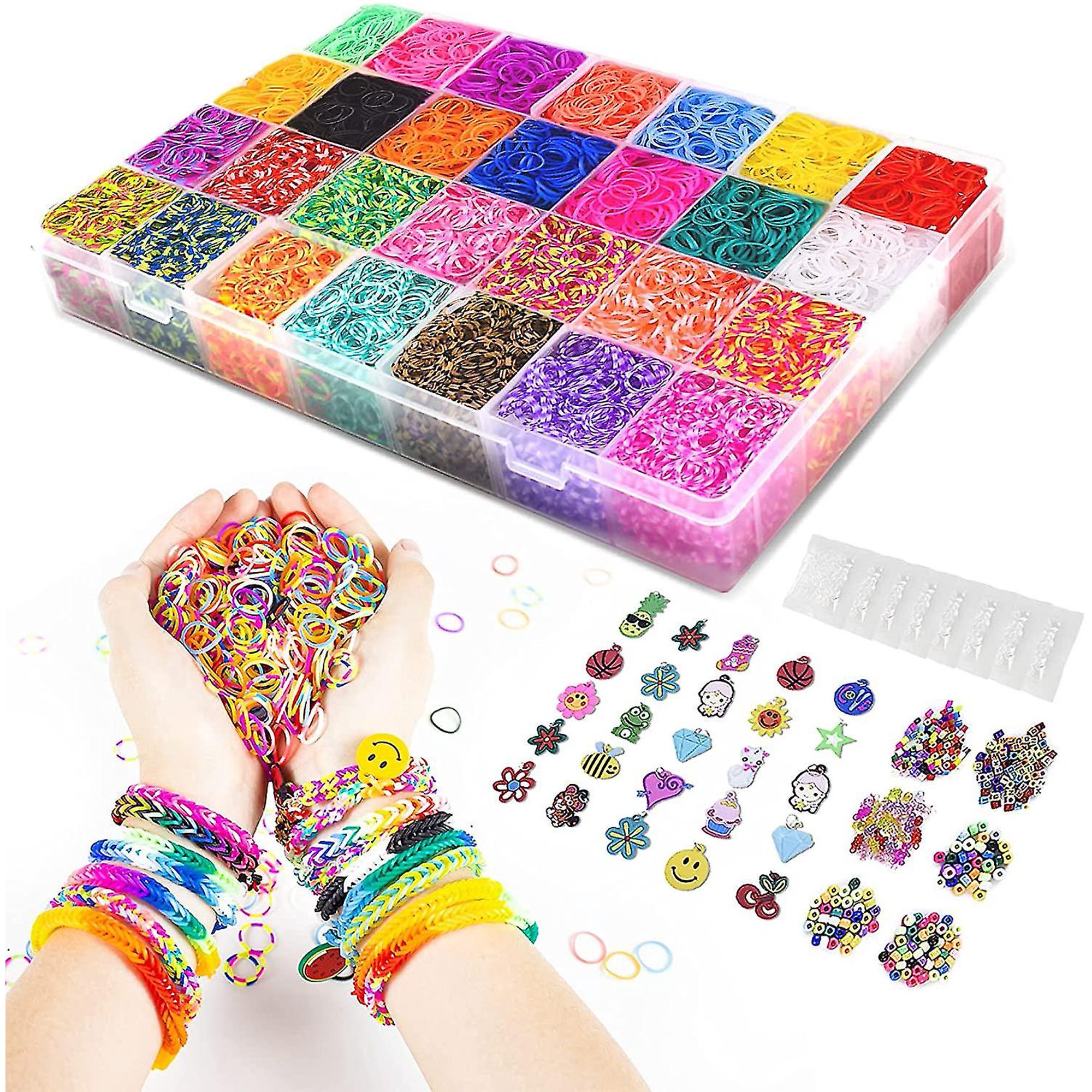 Kit para hacer pulseras con dijes para niñas, kit para hacer joyas