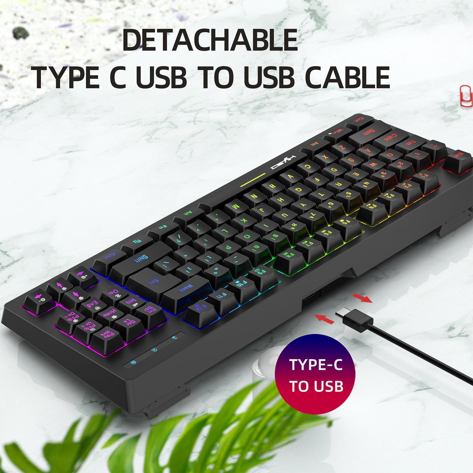 Teclado mecanico inalambrico portatil de 87 teclas 2.4G retroiluminacion RGB teclado de membrana t Sunnimix Teclado inalambrico Walmart en linea