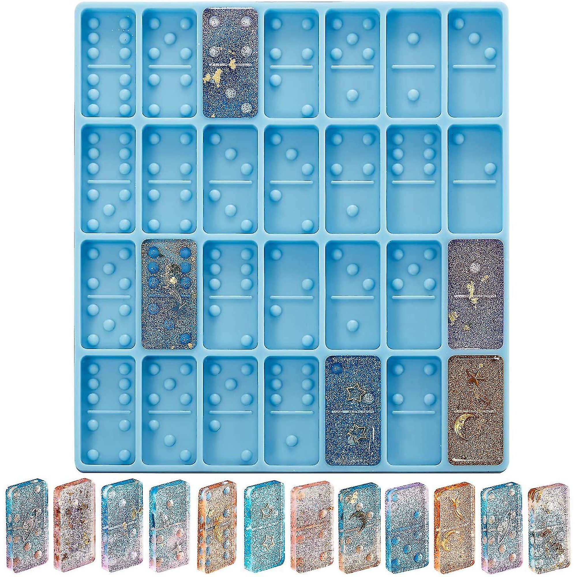 Silicone Domino Resin Molds, Resin Molds Domino, Set Of 28