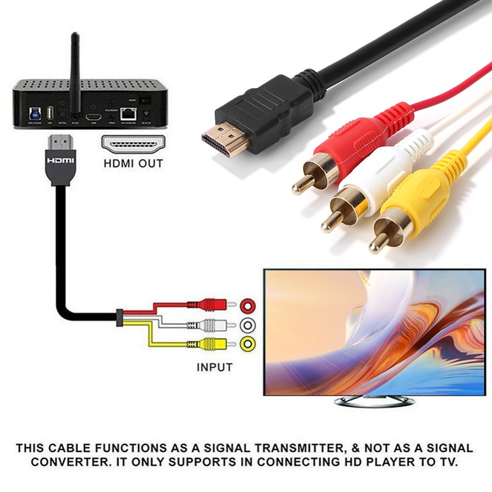 Hdmi macho a 3 rca sale
