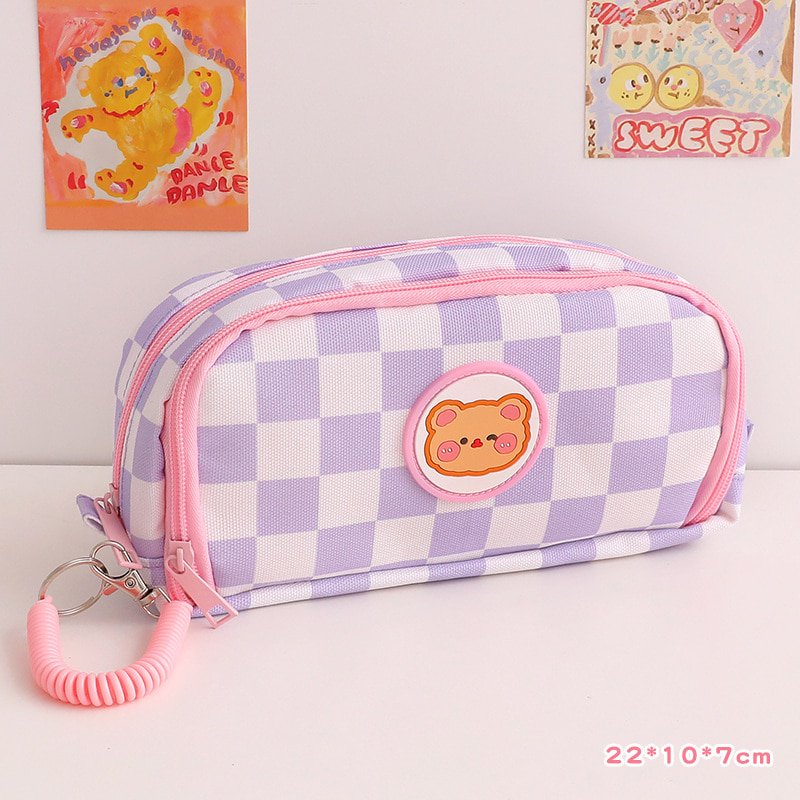 1 pc Big Capacity Pencil Case Pouch Pen Case Simple Stationery Bag