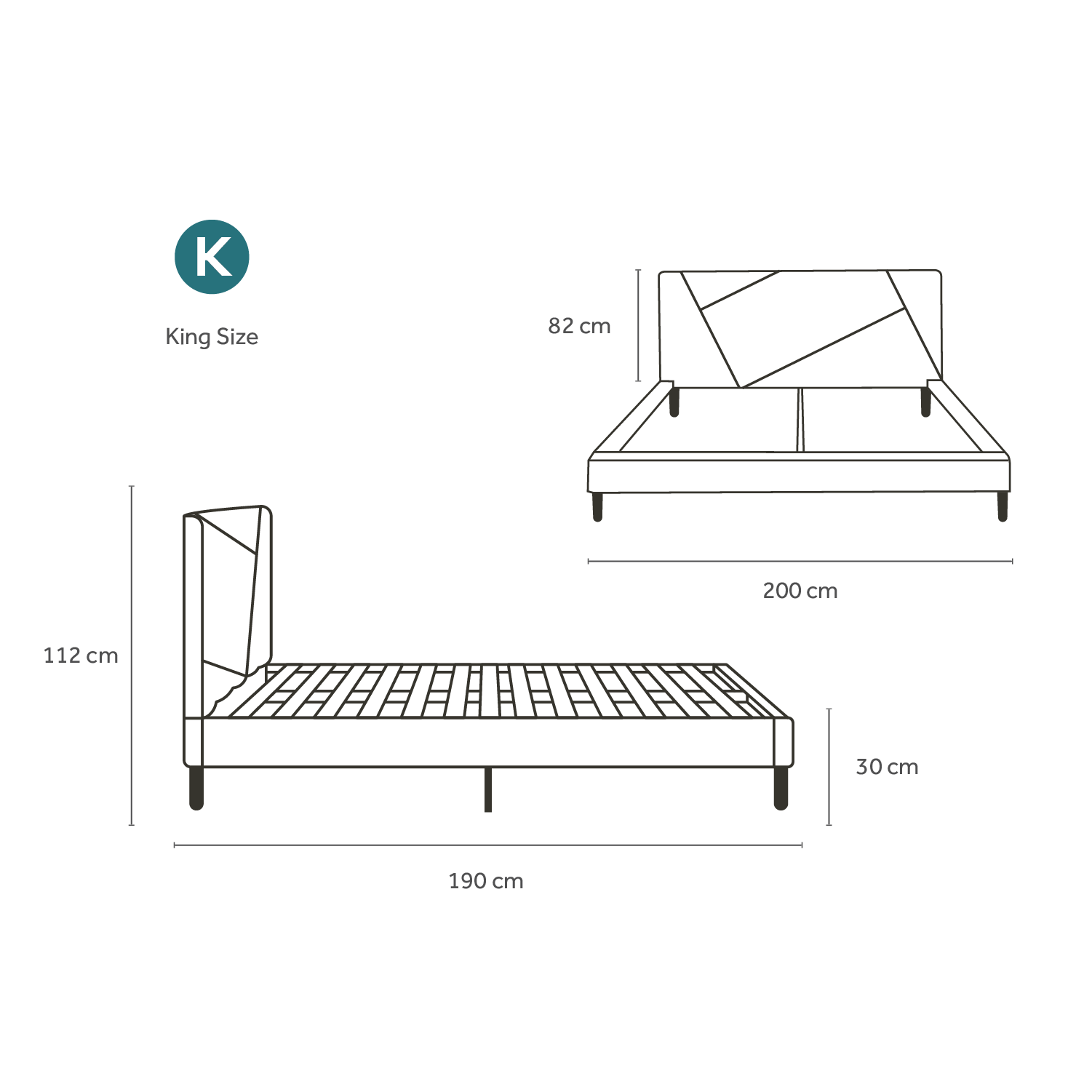 thumbnail image 4 of Cama King Nooz con Cabecera Nooz Geometric Tapizada Azul, 4 of 6