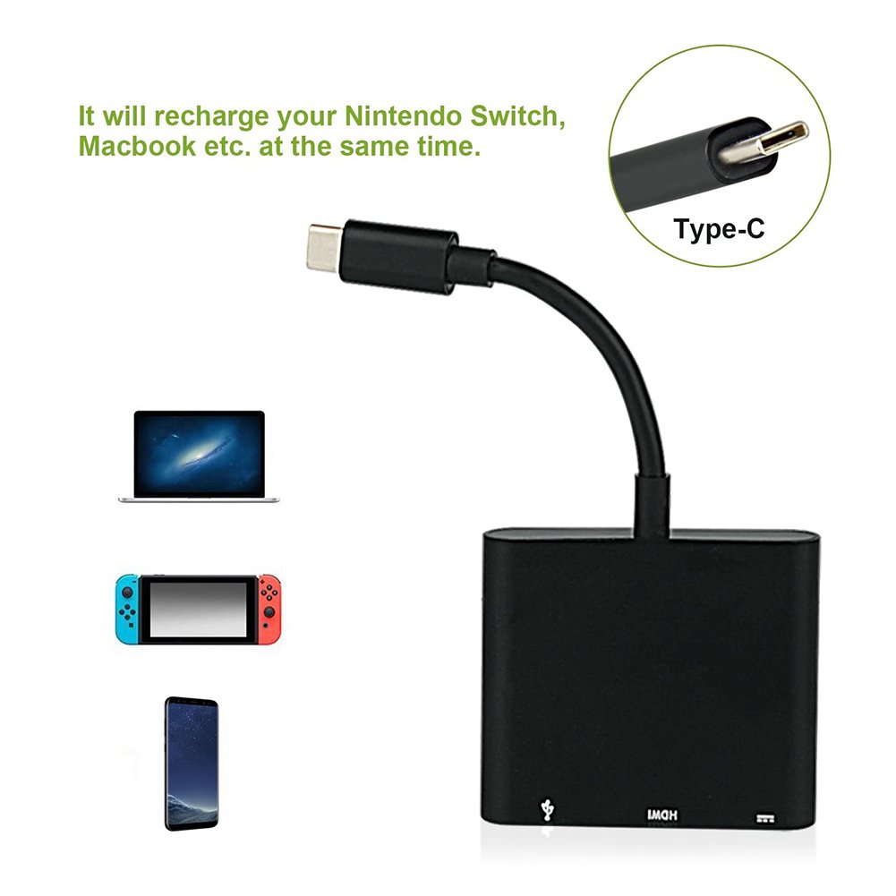 Tipo C a 4K HDMI USB 3.0 Adaptador USB C para Nintendo Switch Laptop Phone Tablet Likrtyny Walmart en linea
