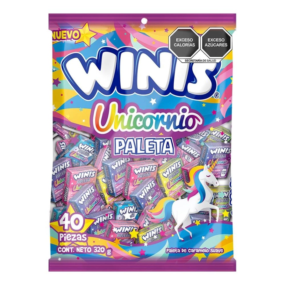 Dulces Con 40 Piezas Paleta Winis unicornio 40 pzas | Walmart
