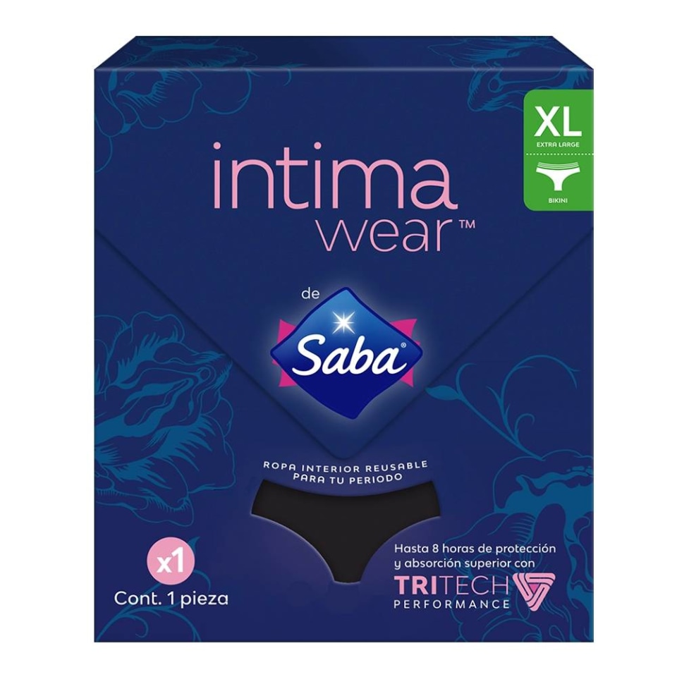 Ropa Interior Saba Intima Wear Reusable Talla Extra Grande Bikini Negro 1 Pza Walmart 