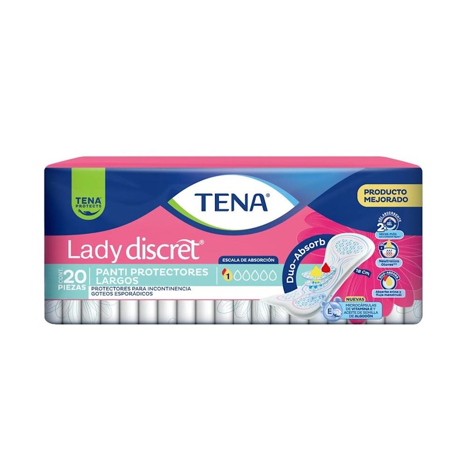 Pantiprotectores Tena Lady Discret Largos 20 Pzas Walmart 