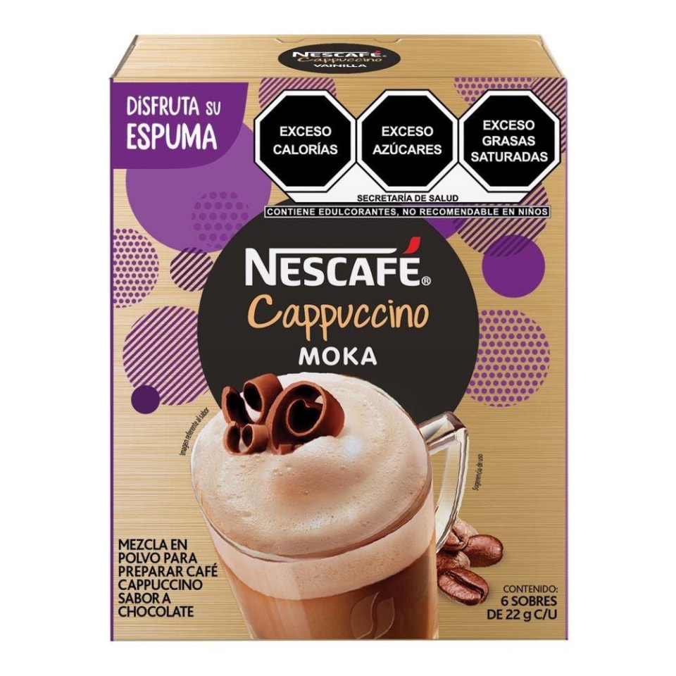 Mezcla en polvo para preparar café Nescafé cappuccino moka