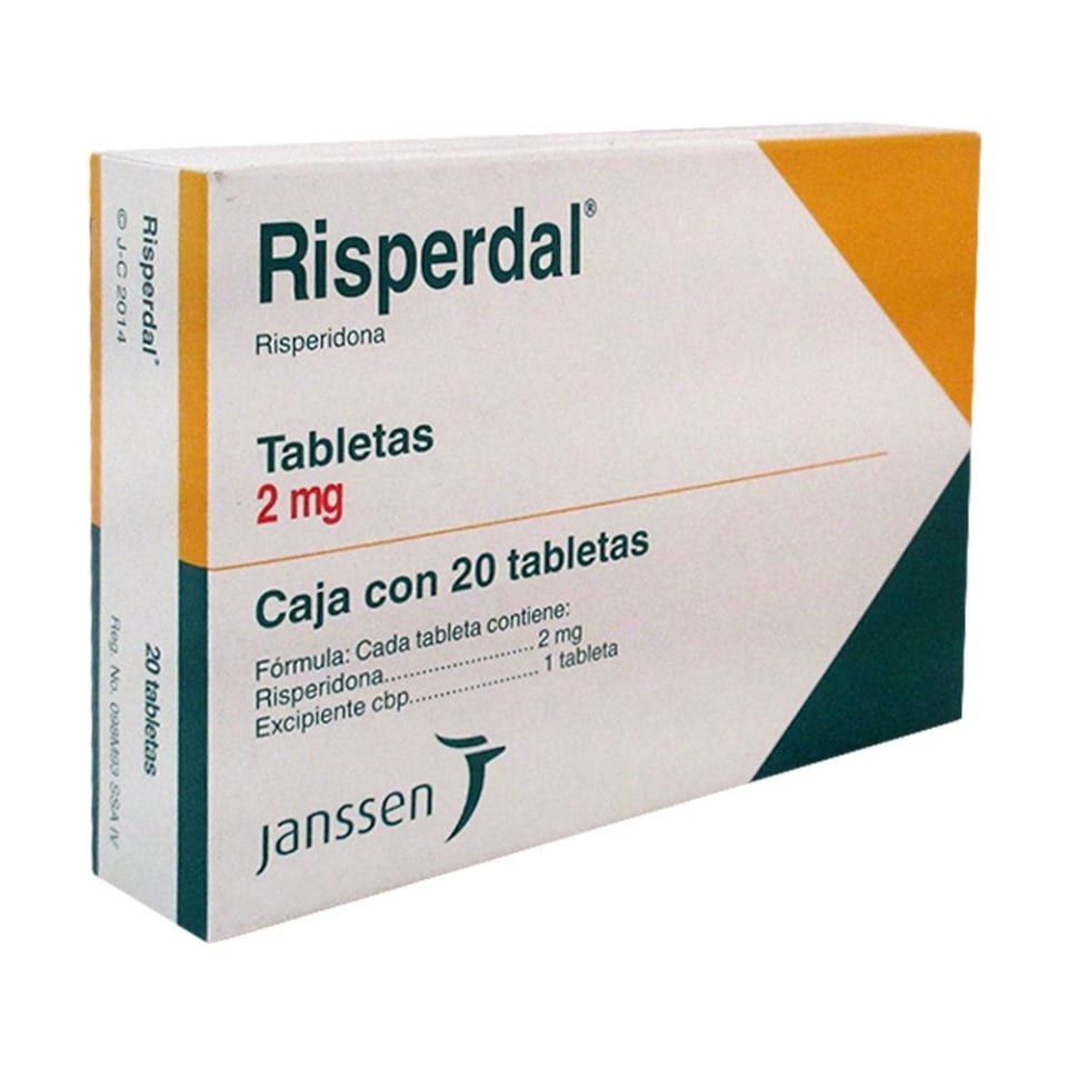 Risperdal 2 mg tabletas 20 pzas Walmart