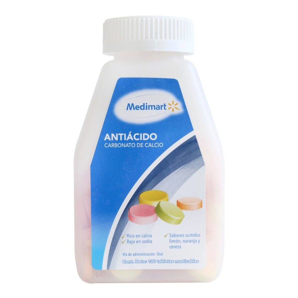 Antiácido Medimart 100 Tabletas Masticables Walmart