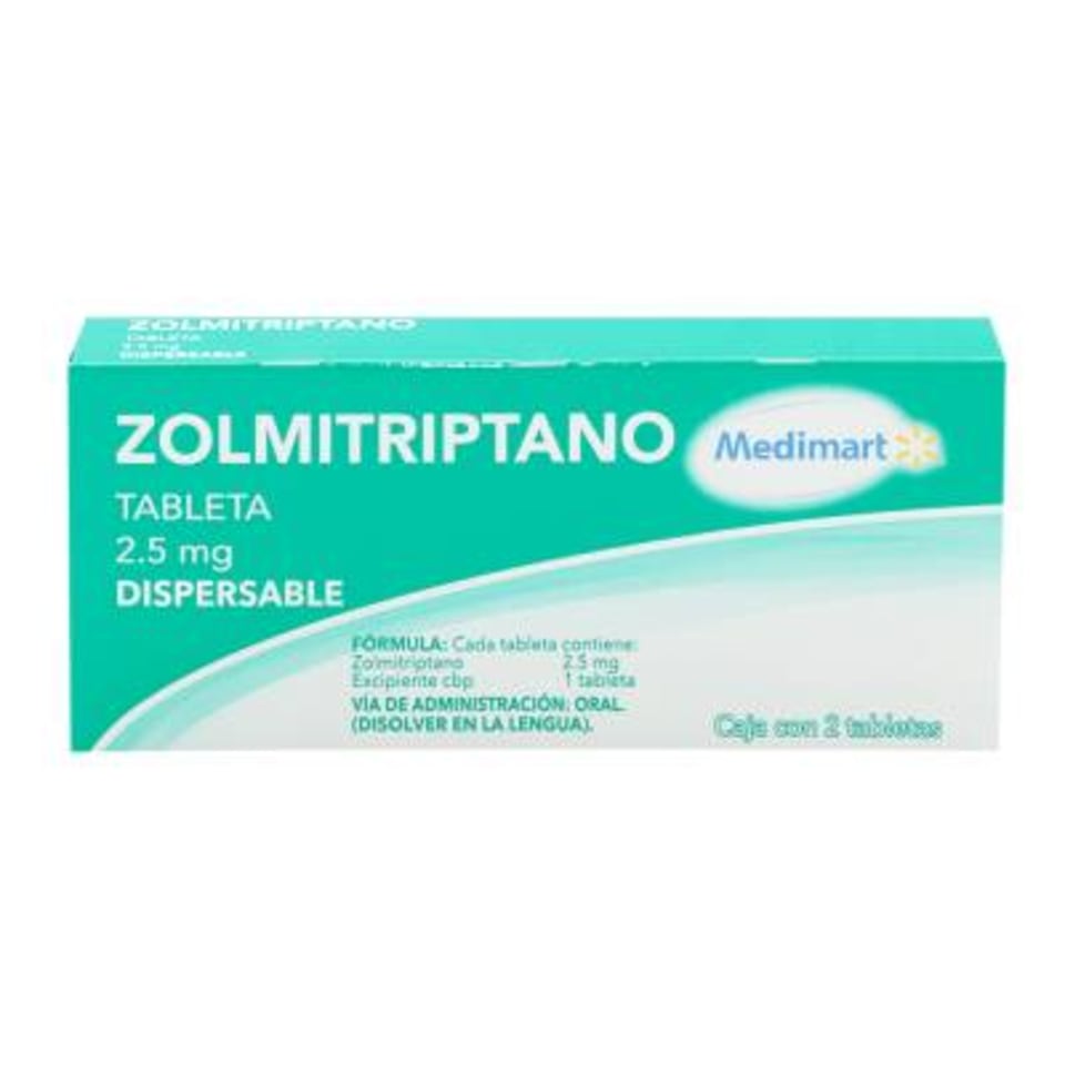 Zolmitriptano Medimart 2 5 Mg 2 Tabletas Dispersables Walmart
