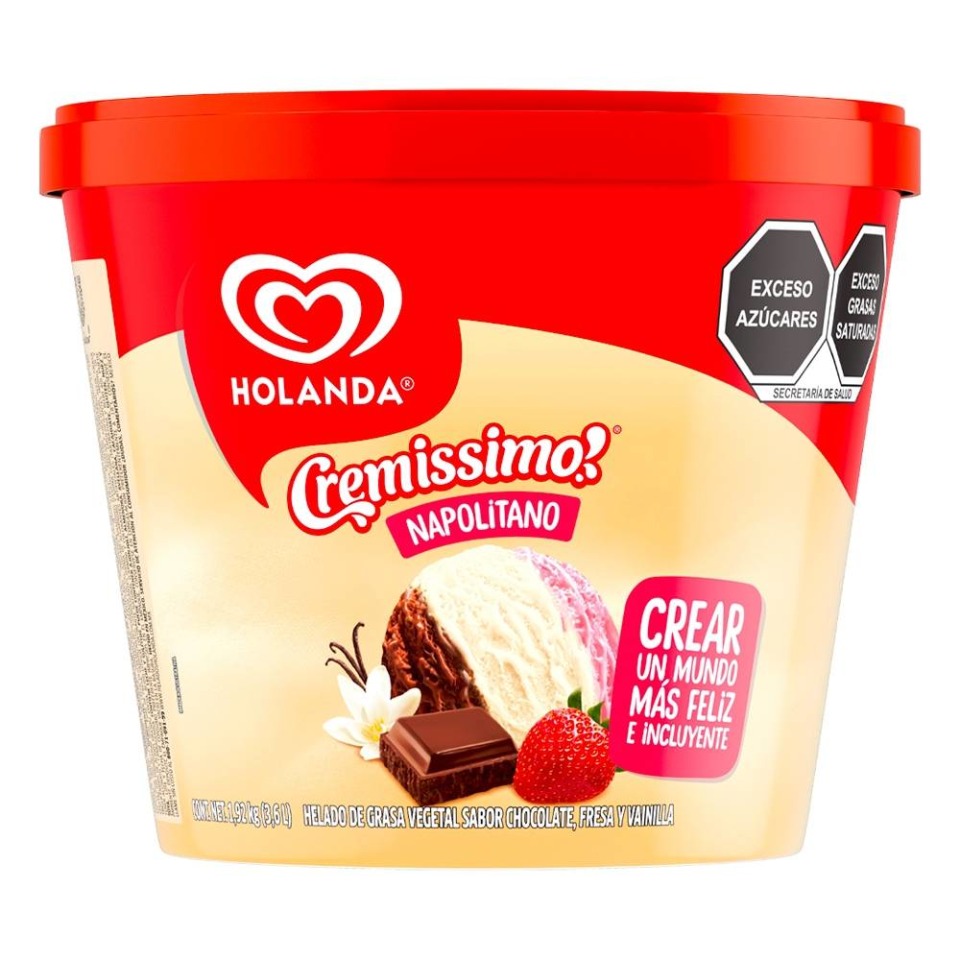 Helado Holanda Cremissimo sabor napolitano 3.6 l | Walmart