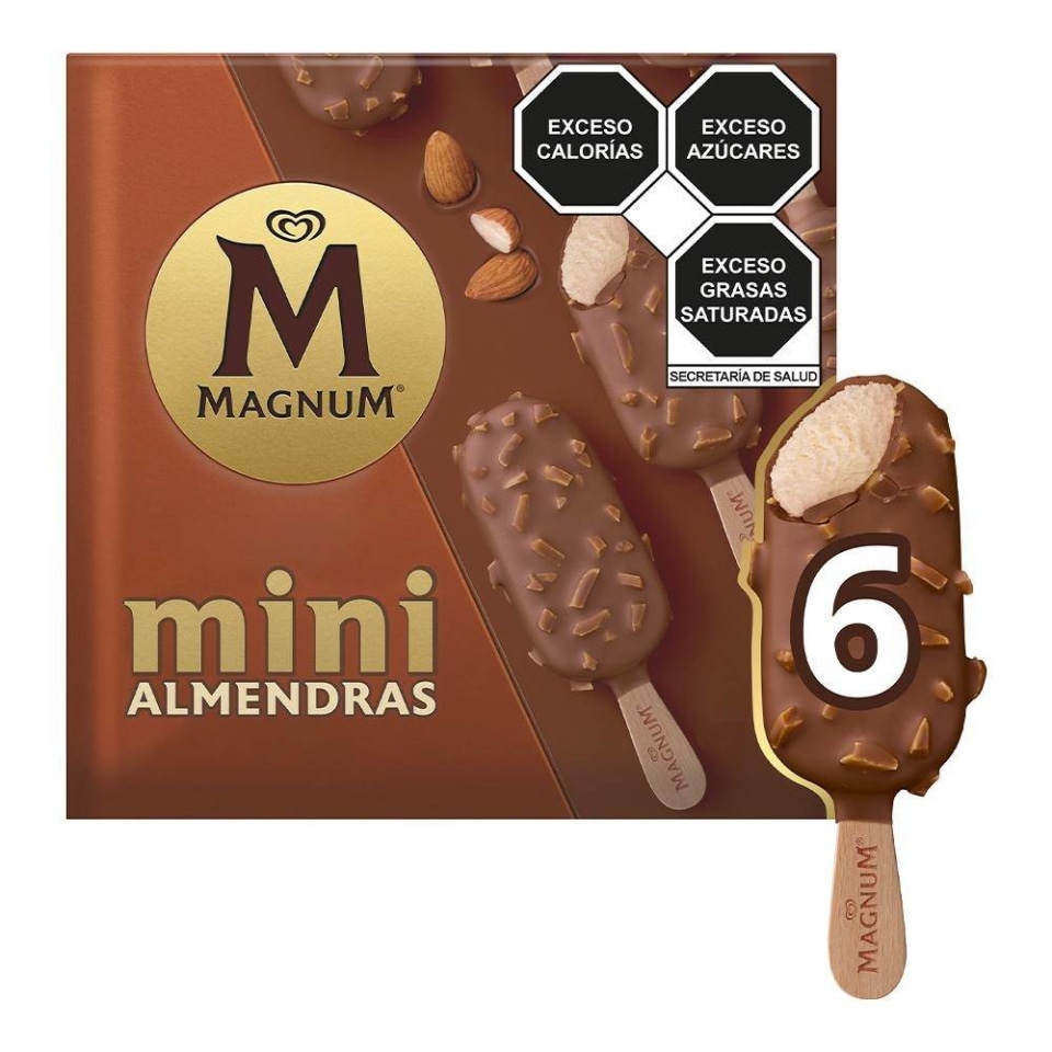 Paleta Helada Holanda Magnum Mini Almendras 6 Pzas 60 Ml C U Walmart