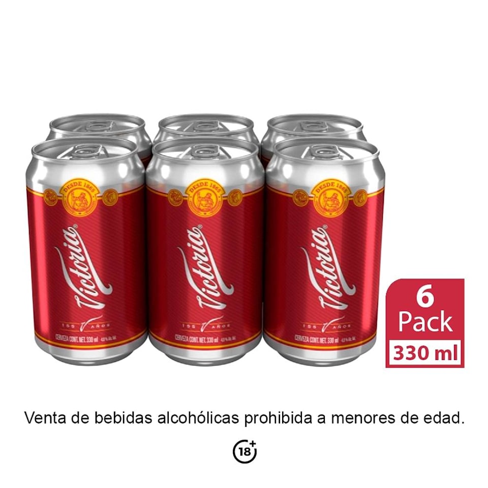 Cerveza oscura Victoria 6 latas de 330 ml c/u | Walmart