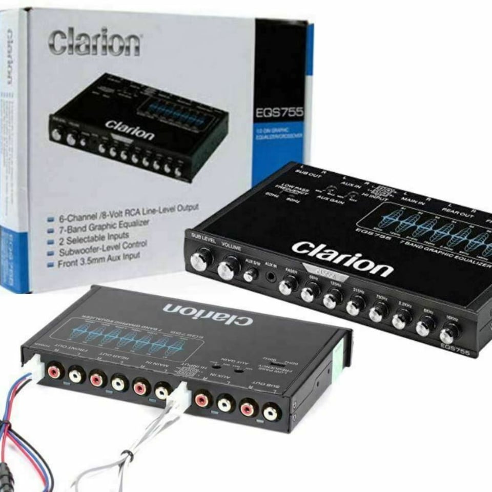 Clarion EQS755 Ecualizador gráfico de Audio para Coche de 7 Bandas con