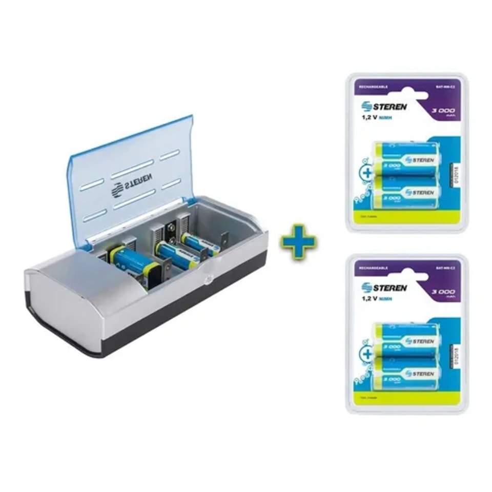 Kit Cargador Steren 4 Pilas Tamaño C 3000 Mah Steren Walmart En Línea 5046