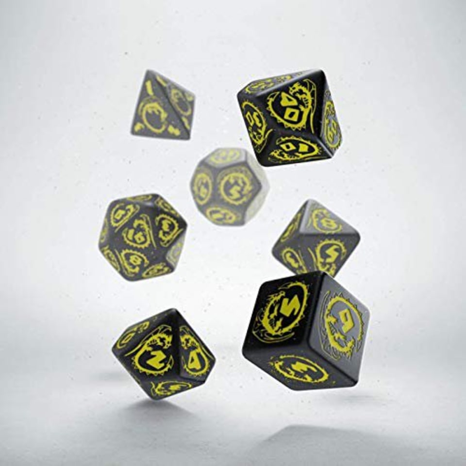 Dragon Dice Negro / Amarillo (7) Juego de mesa