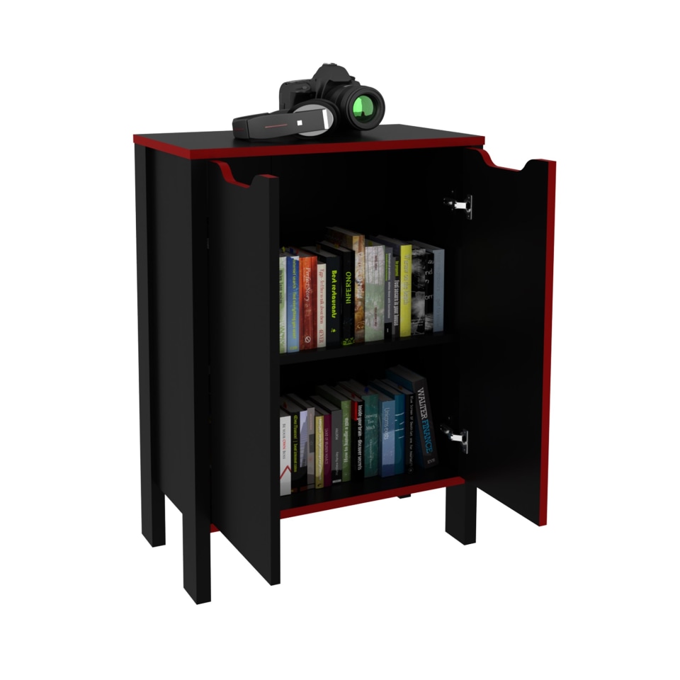 Mueble Armario Gamer Color Negro/Rojo Modelo ME4164.0001 A22