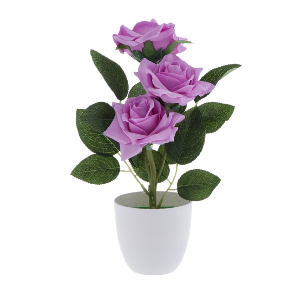 Rosas artificiales Flores Bulmos artificiales con Decoración del hogar  Jardín Balcón Sa de estar Dec Baoblaze Rosa realista en maceta | Walmart en  línea